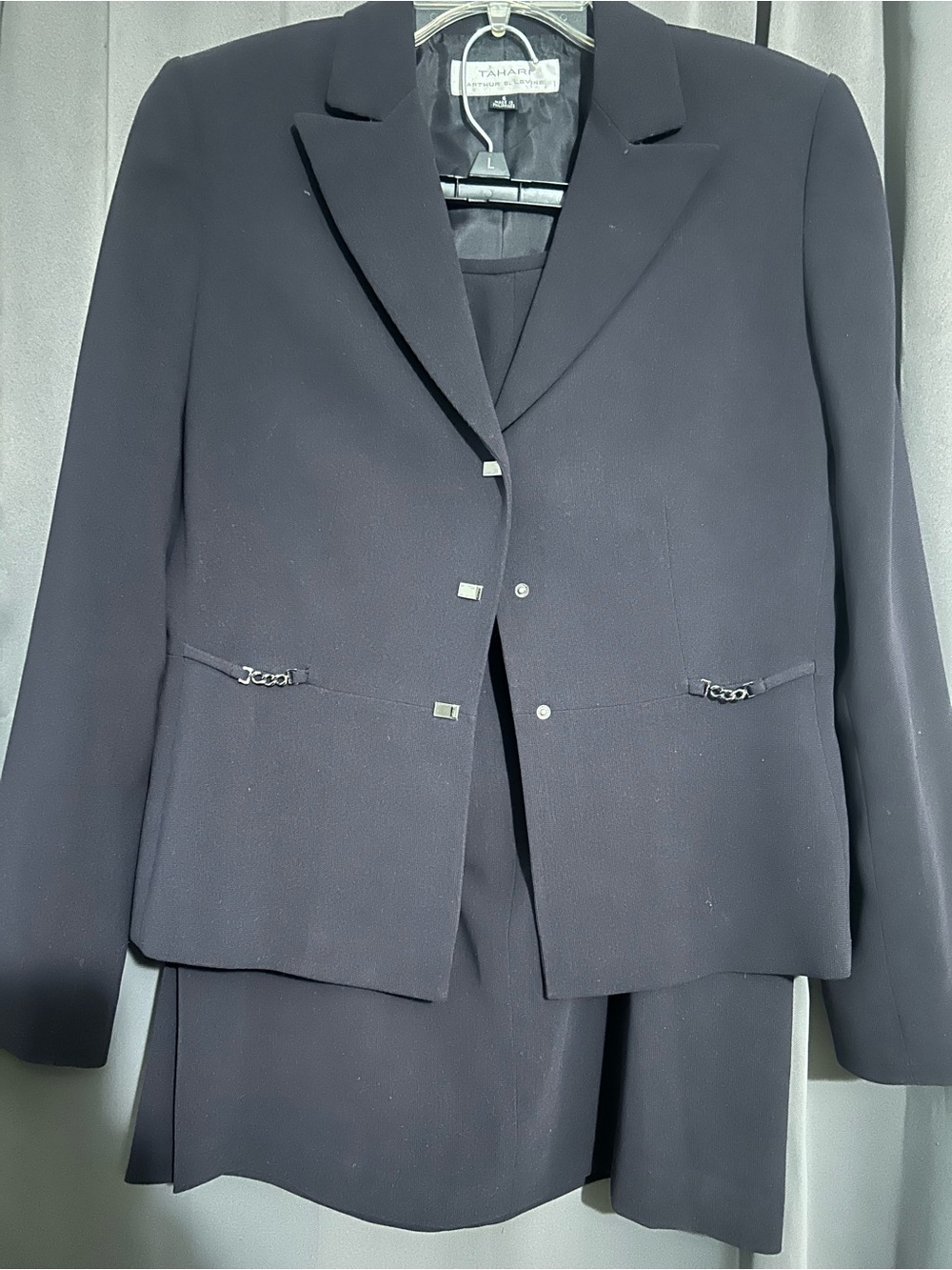 Tahari ASL Women's Navy Structured Blazer